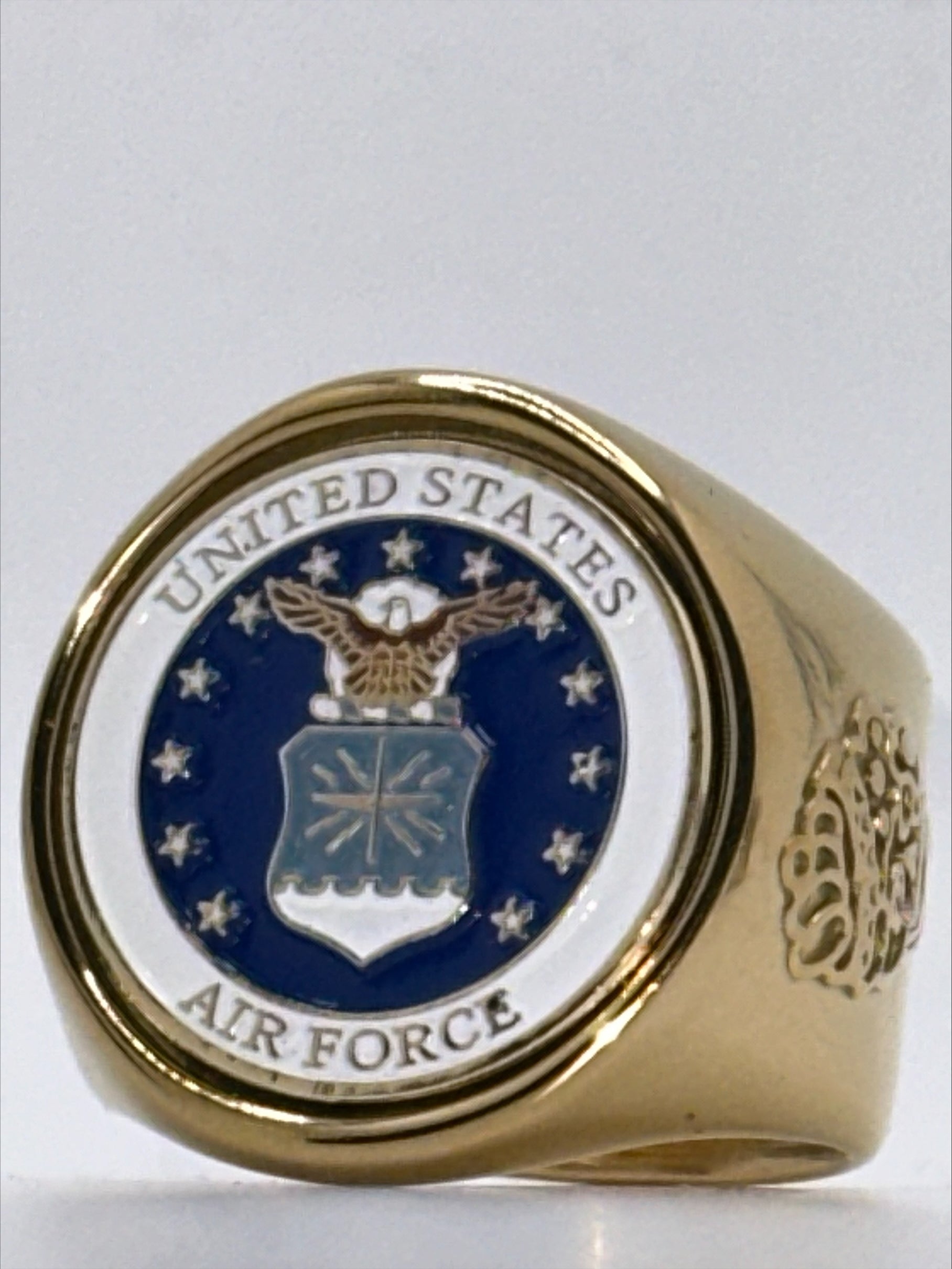 DeCAPitator | Ring Bottle Cap & Can Tab Opener | Black Stainless Steel | US Air Force | Champion Ring