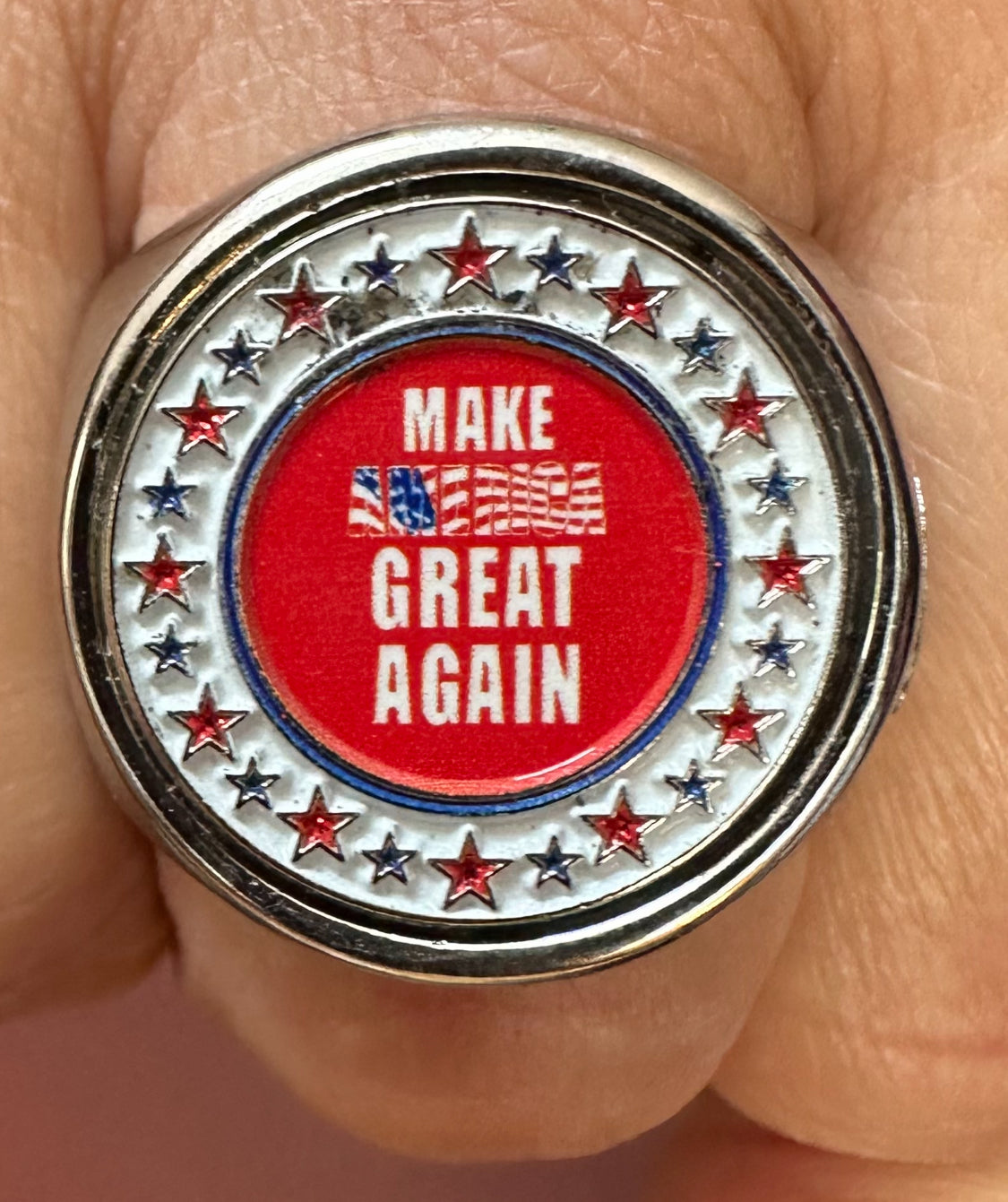 The Make America Great Again Flag deCAPitator ring bottle and can opener!