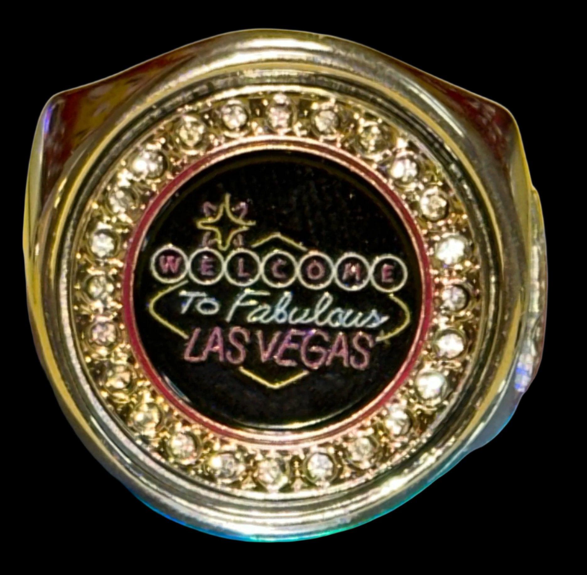 The Welcome to Las Vegas deCAPitator ring bottle cap and can tab opener!